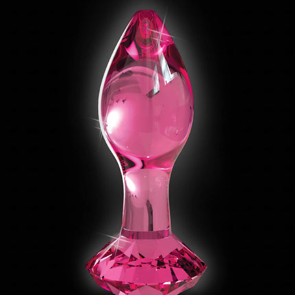 Icicles No. 79 - kúpos üveg anál plug (pink)